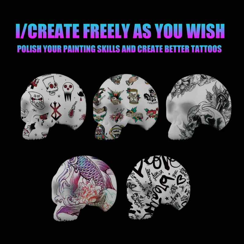 3D Skull Tattoo Practice Skin  - đánh giá và giá Beauty Makeup Training