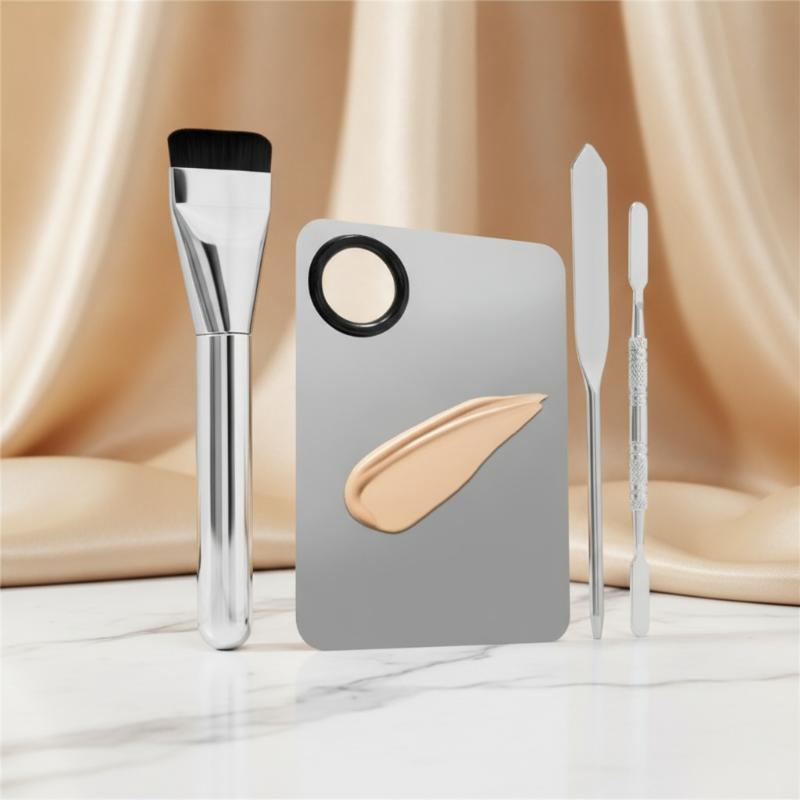 NEW 4Pcs Stainless Steel Makeu - đánh giá và giá Beauty Makeup Eyeshadow Palette