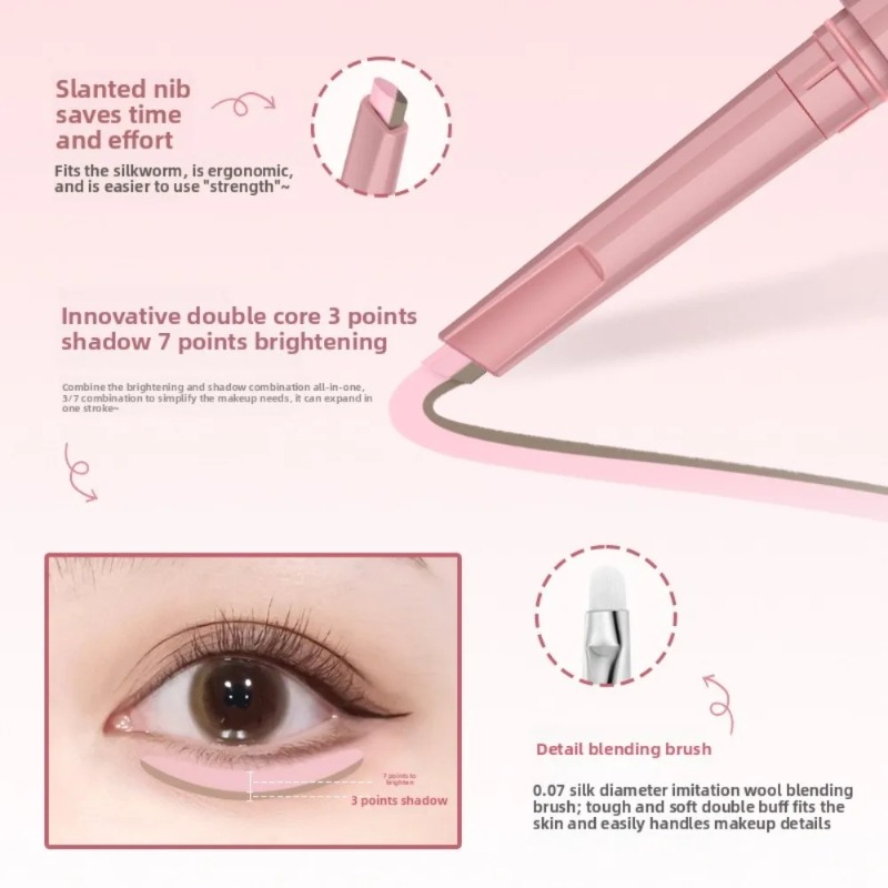 Korean 2in1 Lying Silkworm Pen - đánh giá và giá Beauty Makeup Korean