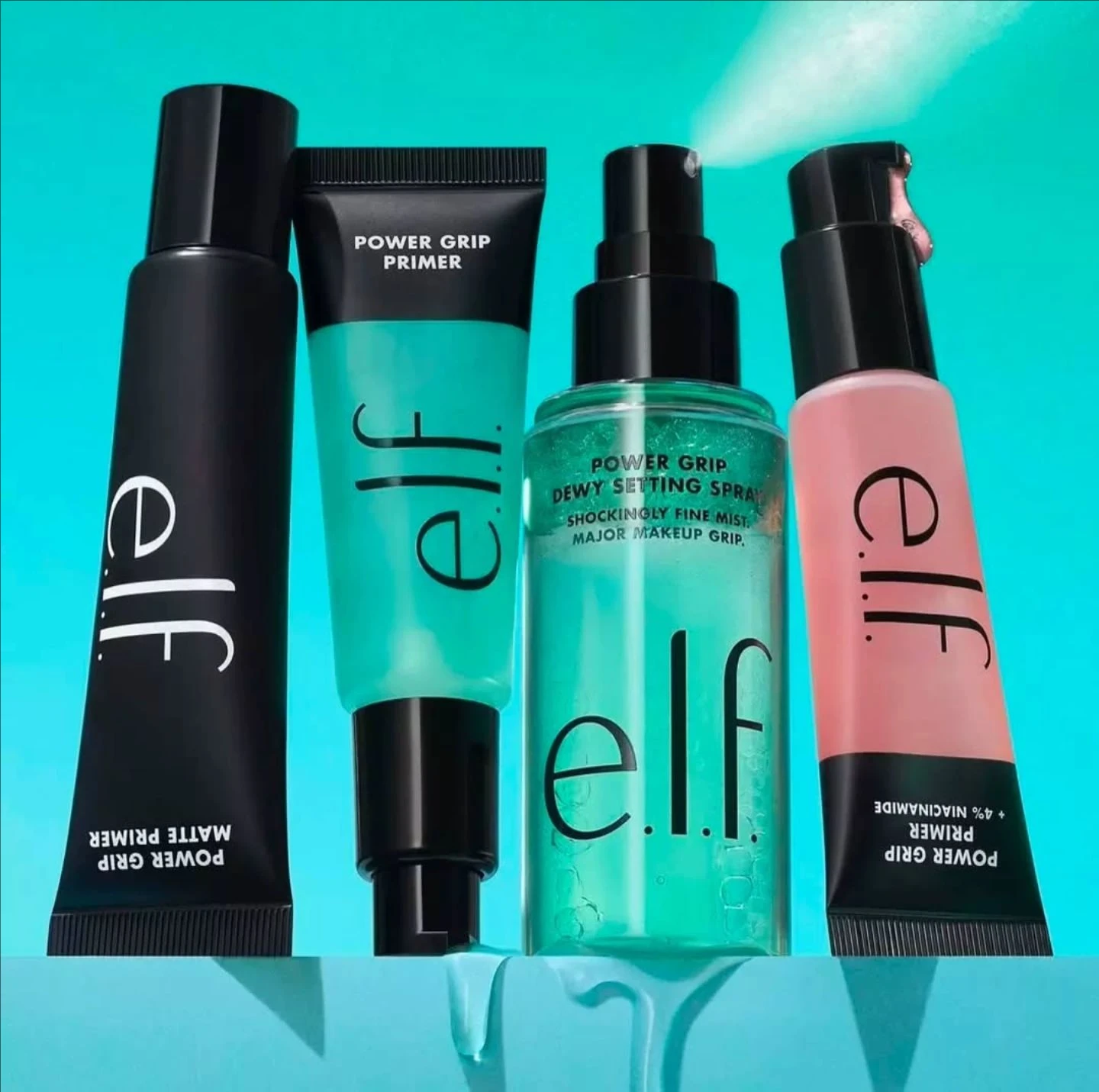 Elf Makeup Power Grip Dewy Set - đánh giá và giá Makeup Fixing Mist